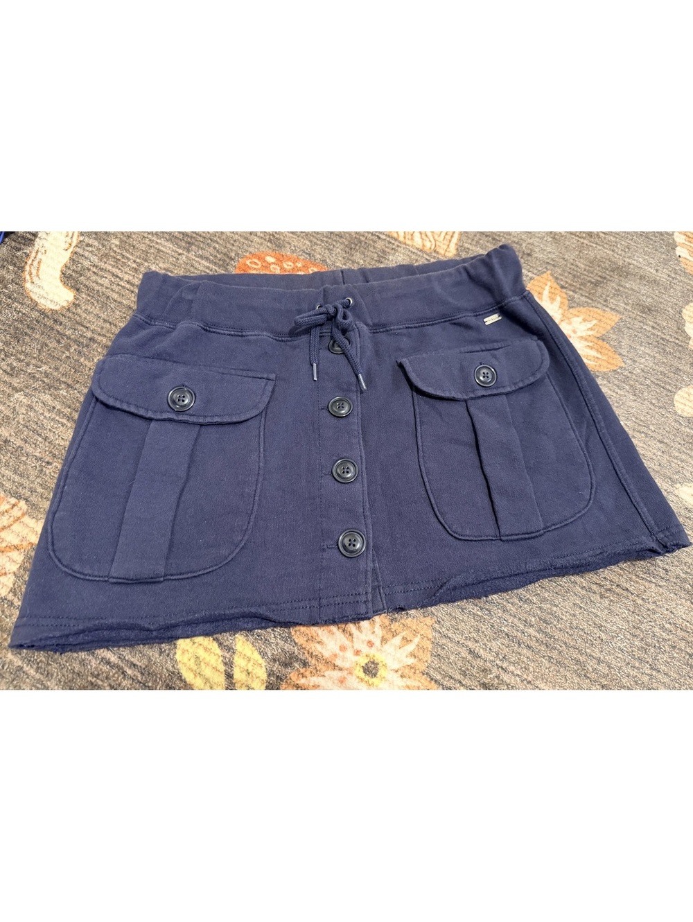 Denim & Supply Ralph Lauren Navy Fleece Button Mini Skirt Size M